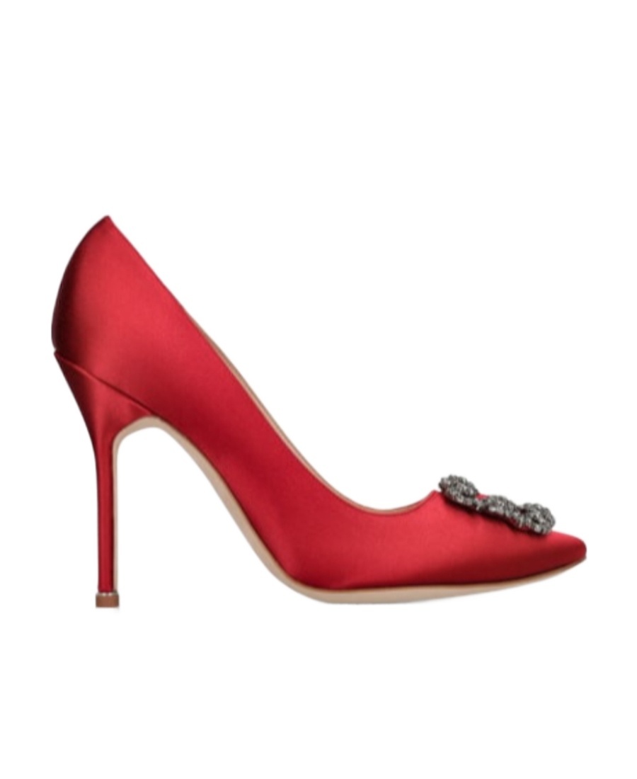 Manolo Blahnik Lace Satin High Heels
