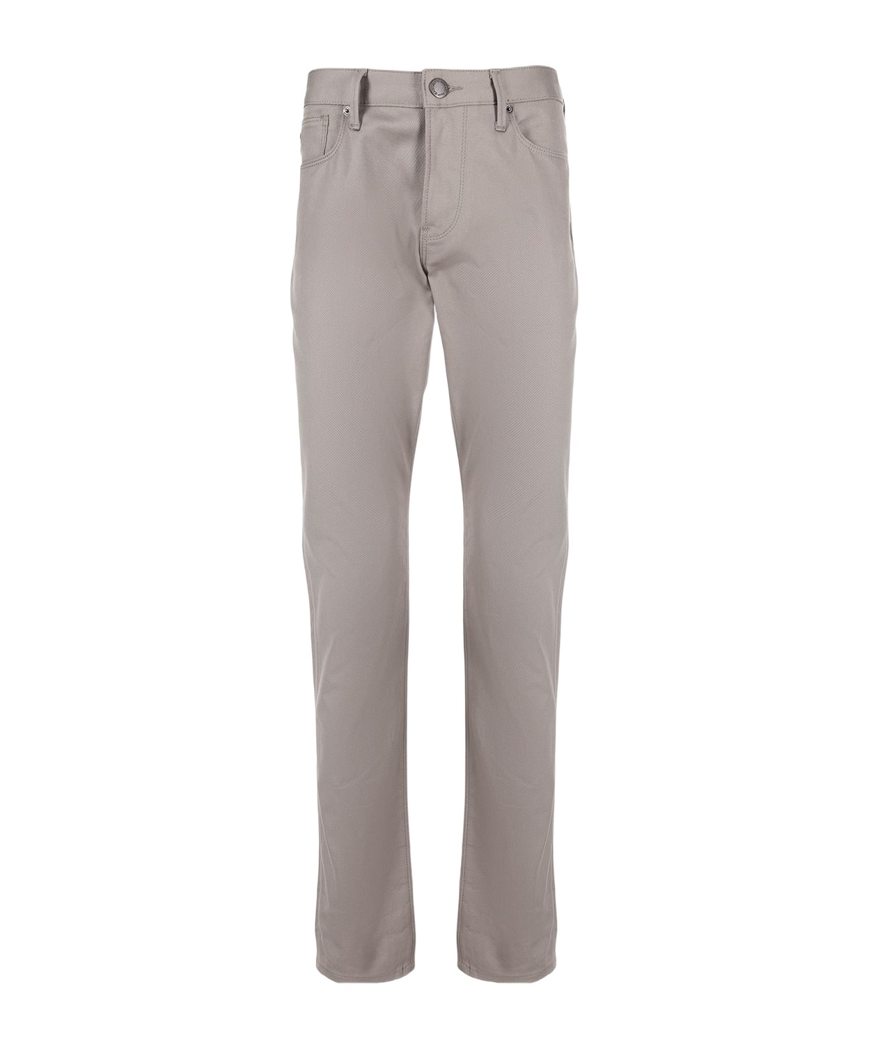 Emporio Armani Logo-patch Straight Leg Trousers In Gray