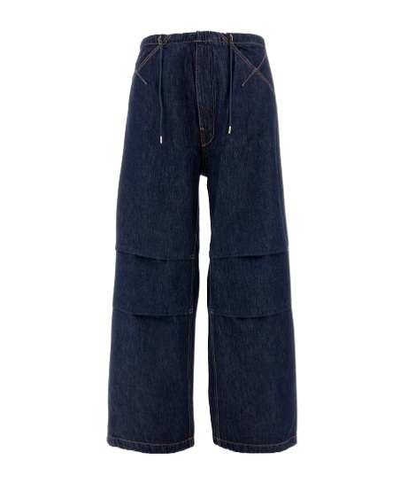 Darkpark Daisy Contrast-stitching Wide Leg Jeans In Black