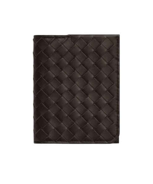 Bottega Veneta Intrecciato Piccolo Flap Card Case In Black