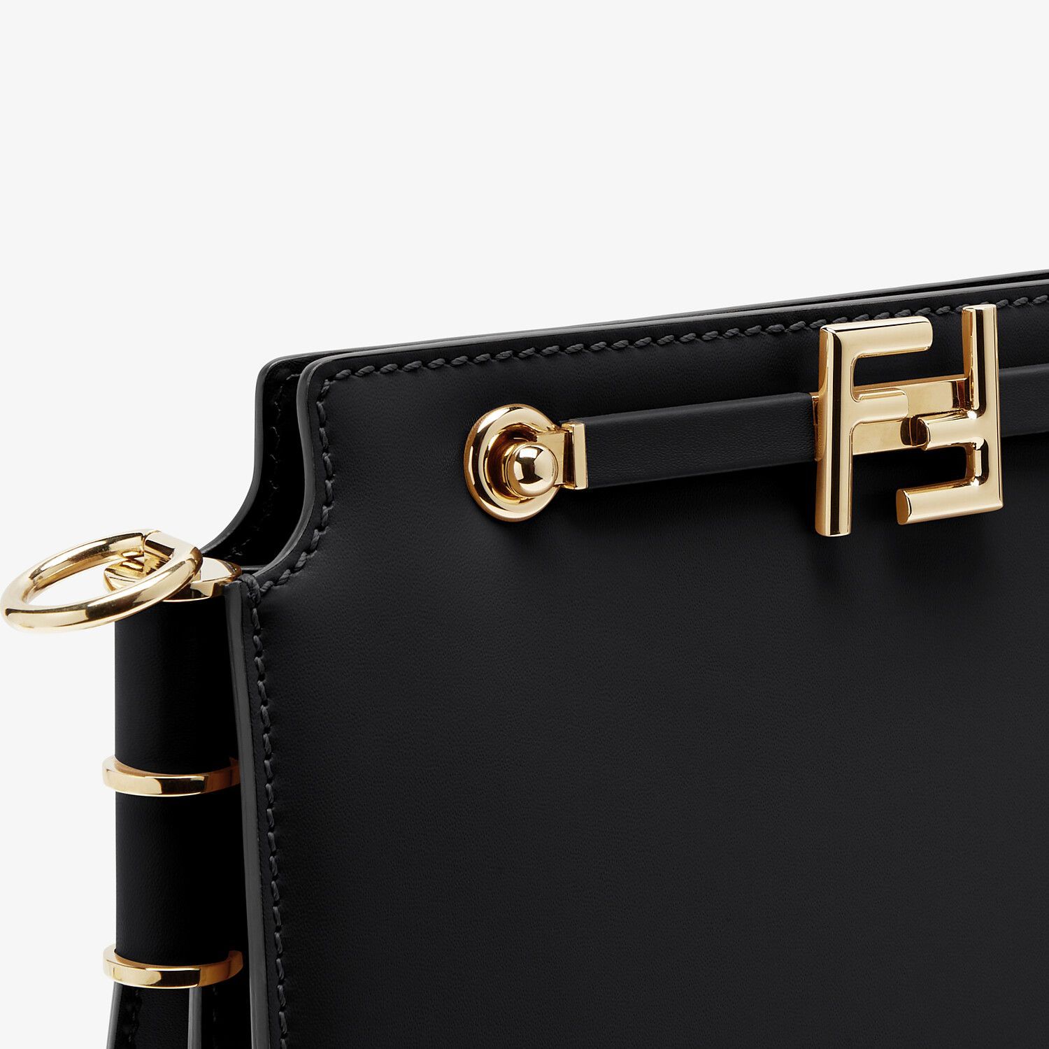 Fendi Ff Logo Touch Bag In Black