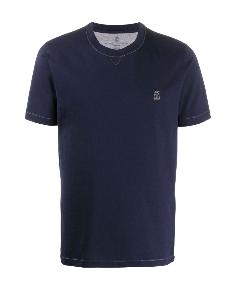 Brunello Cucinelli Short-sleeved T-shirt In Blue