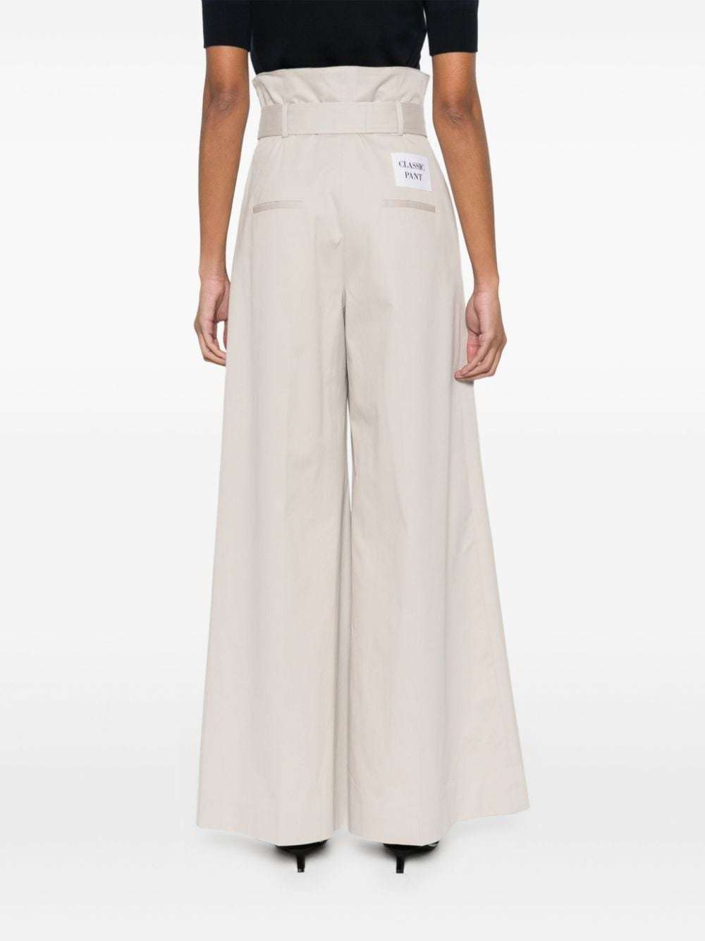 Moschino Pleated Twill Wide Trousers In White