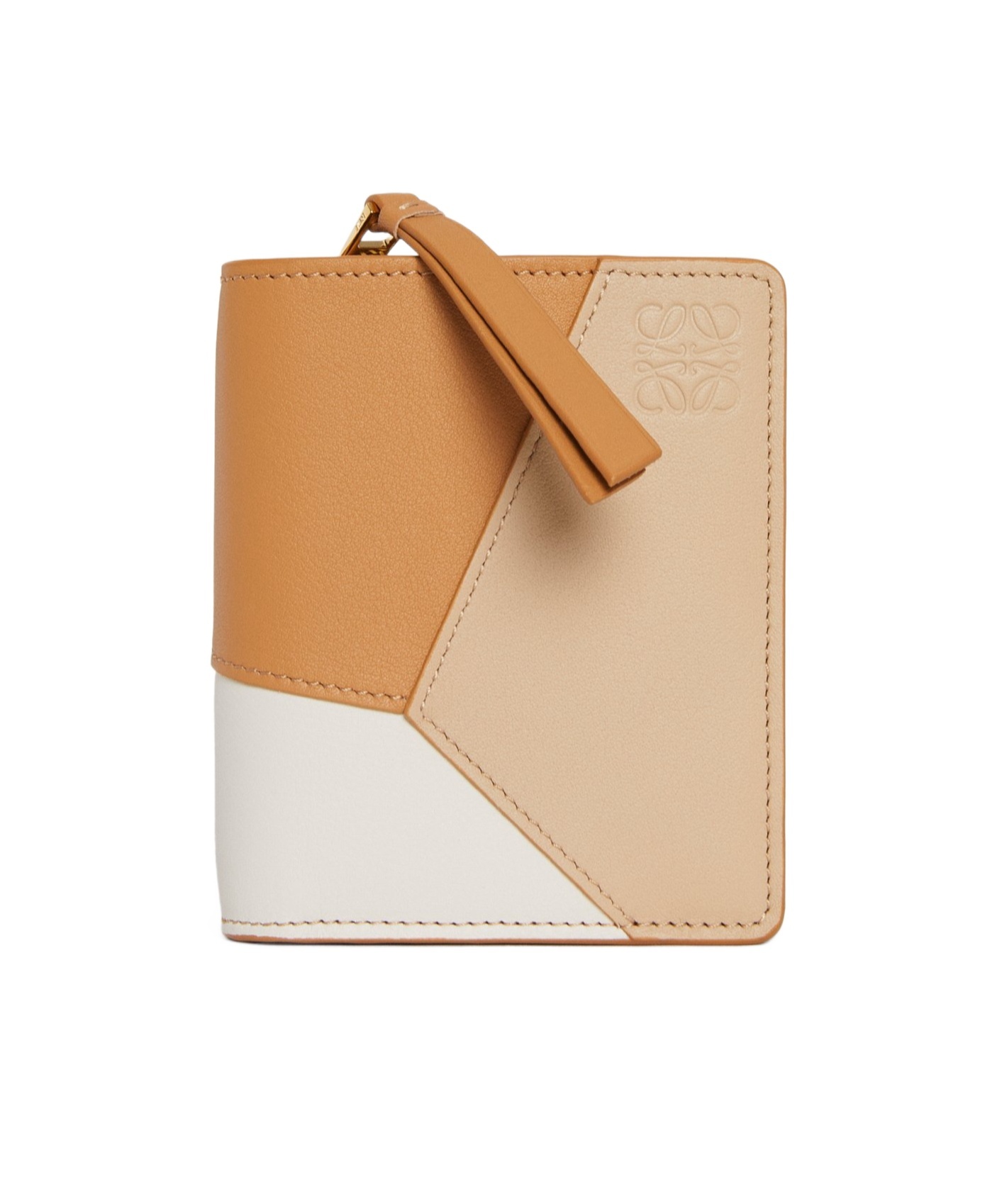 Loewe Puzzle Compact Zipper Wallet In Nude