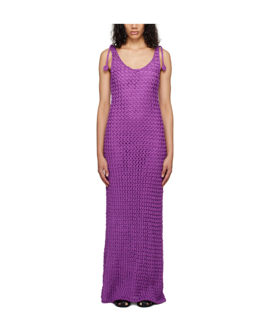 Moschino Lace-up Dress In Purple