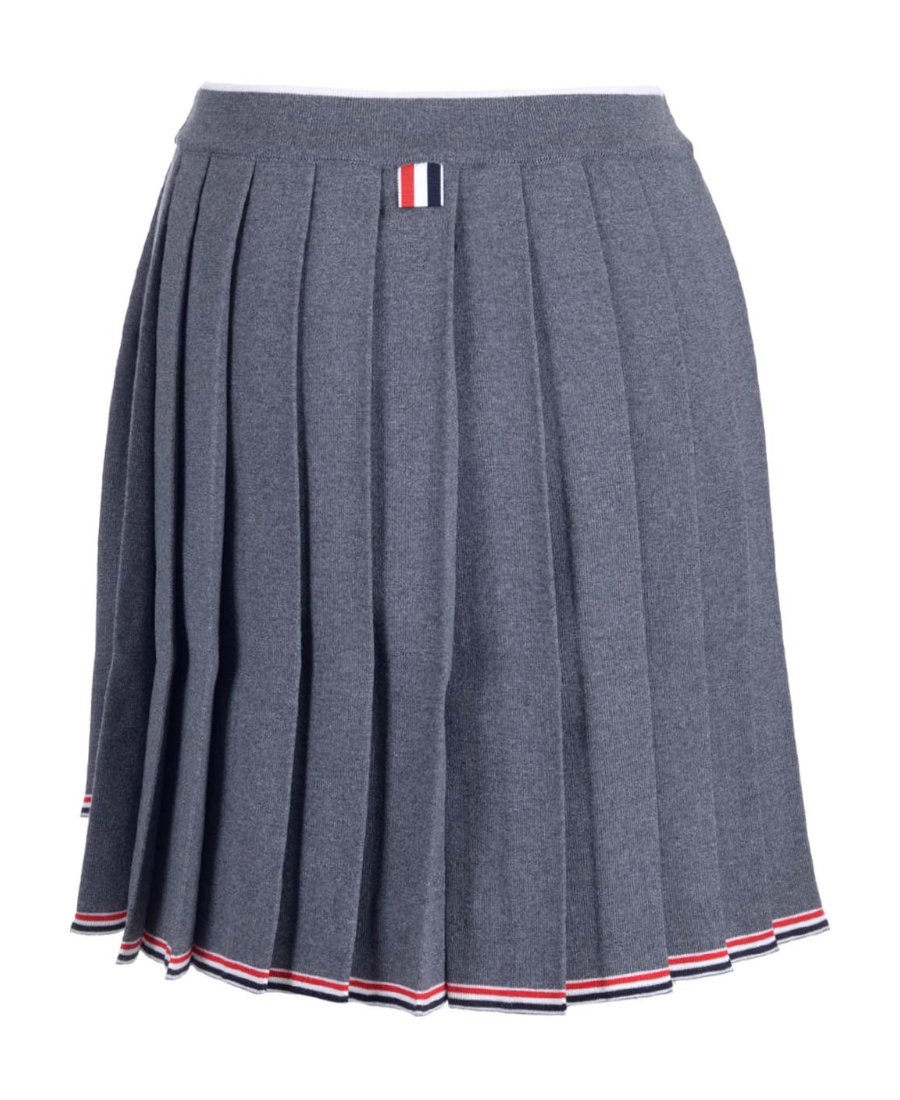 Thom Browne High-low Hem Pleated Skirt In Gray