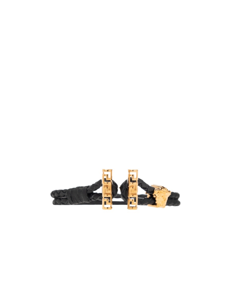 Versace Medusa Braided Bracelet In Black