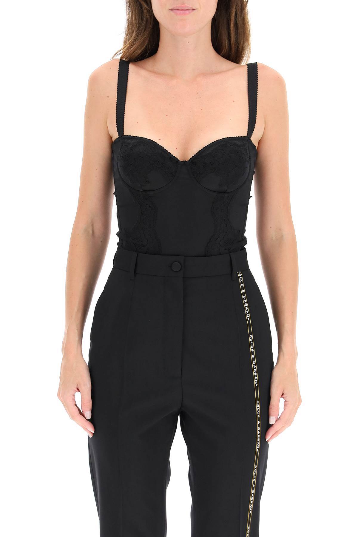 DOLCE & GABBANA LACE-DETAIL BODYSUIT