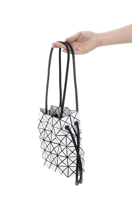 Bao Bao Issey Miyake Geometric Drawstring Bucket Bag In White
