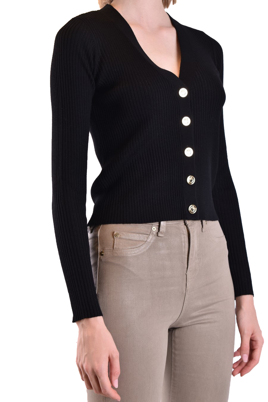 Pinko Black Long-sleeved Cardigan In Black