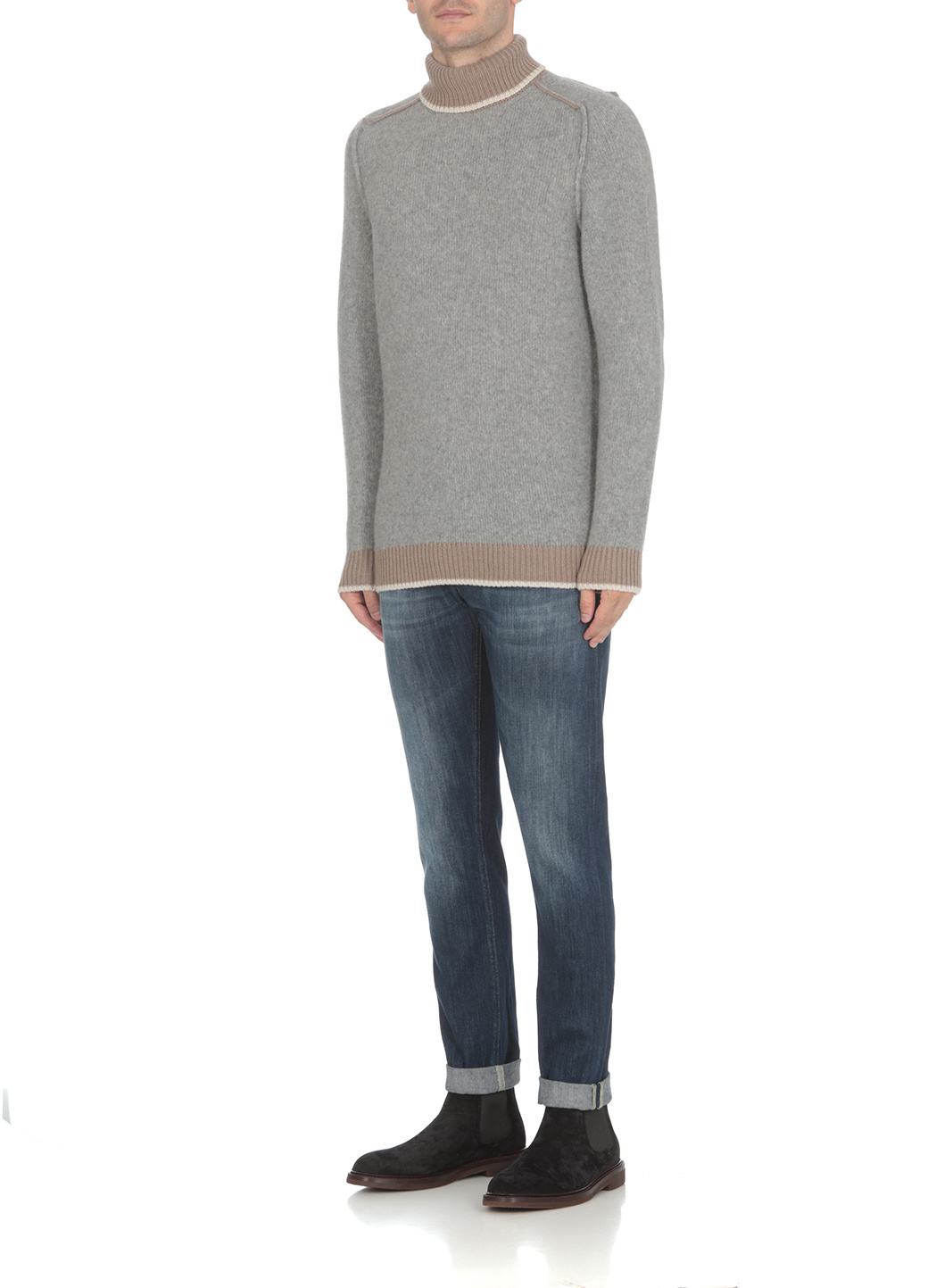 Dondup Denim Trousers With Belt Loops And Contrast Stitching In Blue