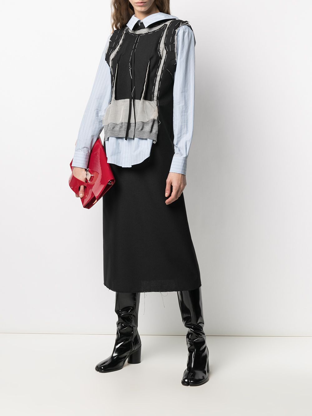 Maison Margiela Multi-panel Design Dress In Black
