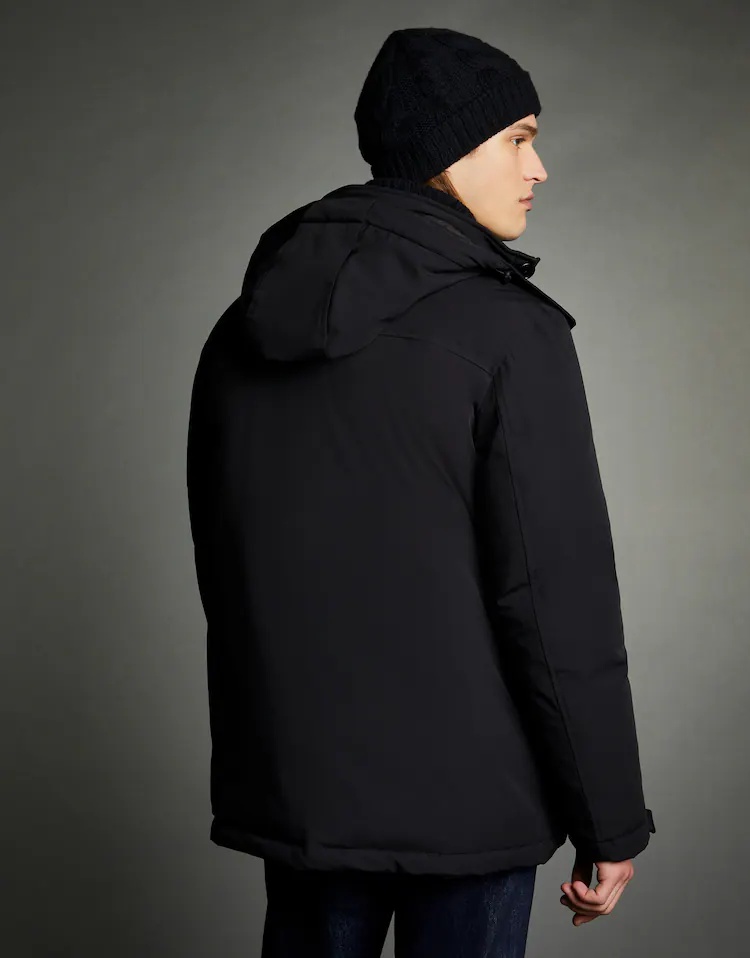 Fay Caban Hooded Down Jacket In Black