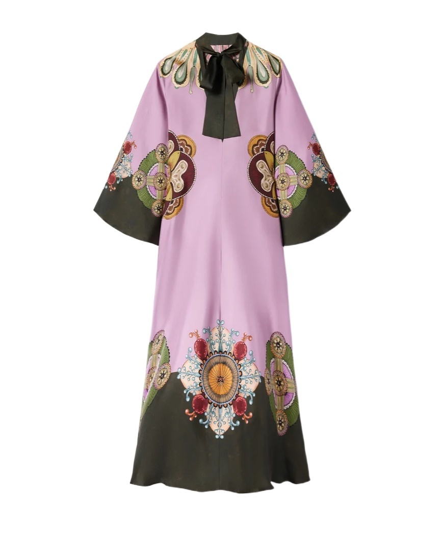 La Doublej Bell-sleeve Maxi Dress In Pink