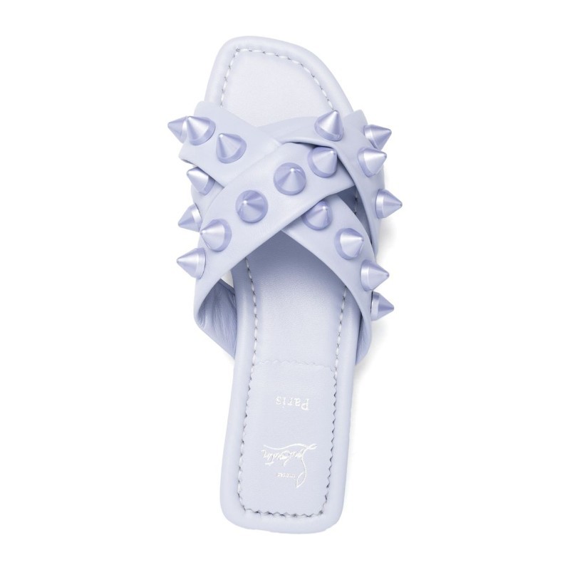 Christian Louboutin Rivet Slippers In Blue