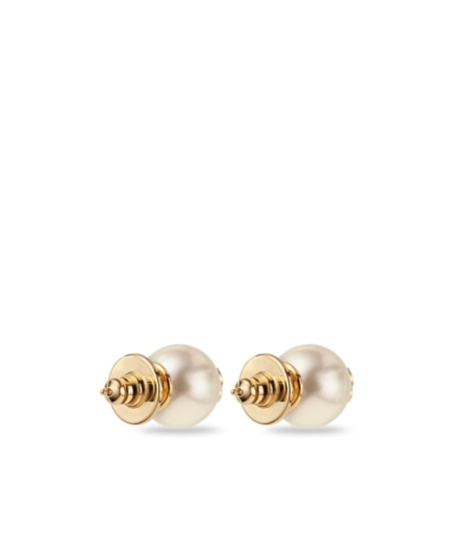 Jimmy Choo Pearl Lobo Earrings Gold-tone Hardware In White