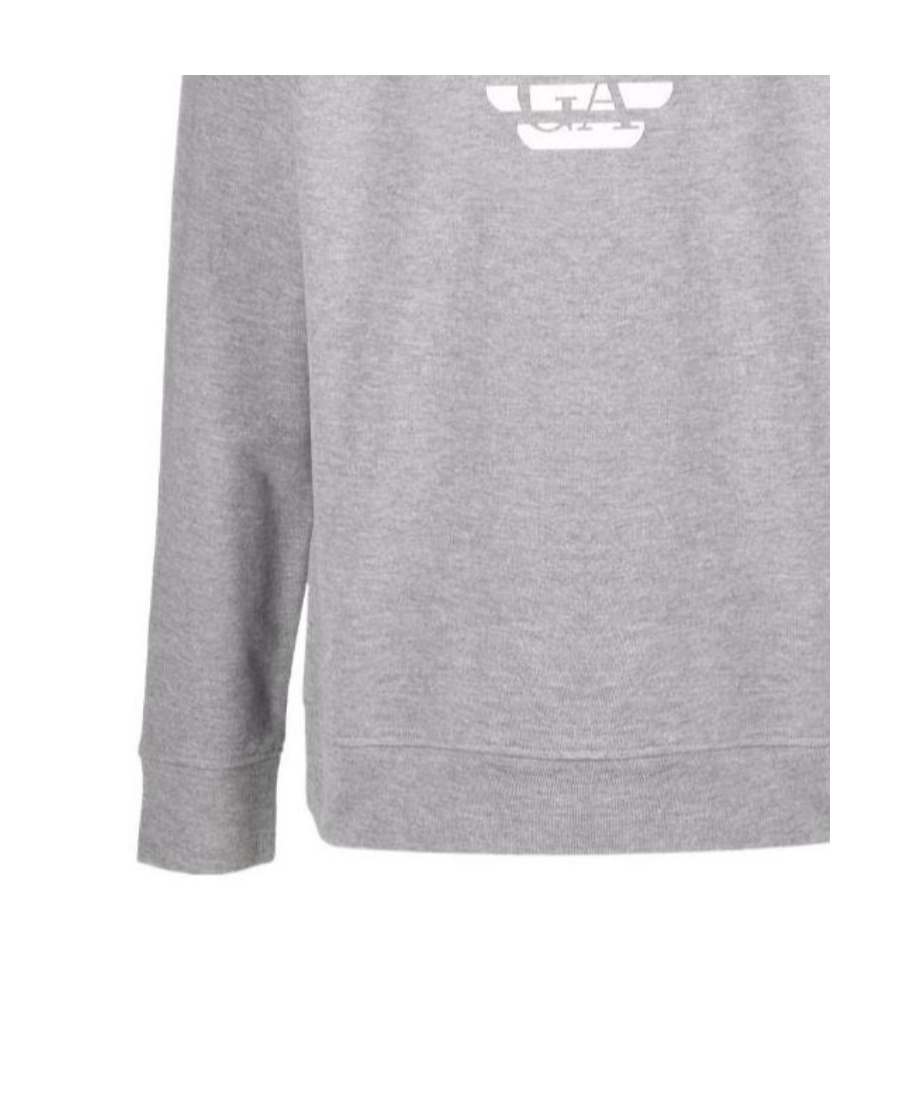 Emporio Armani Logo-print Crew Neck Sweatshirt In Gray