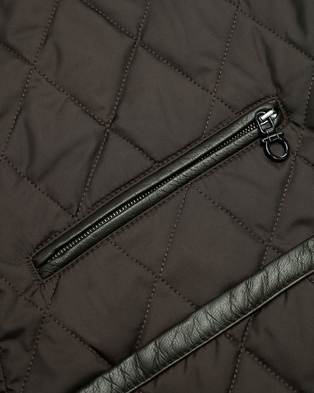 Ferragamo Brown Quilted Cotton Suit In Black