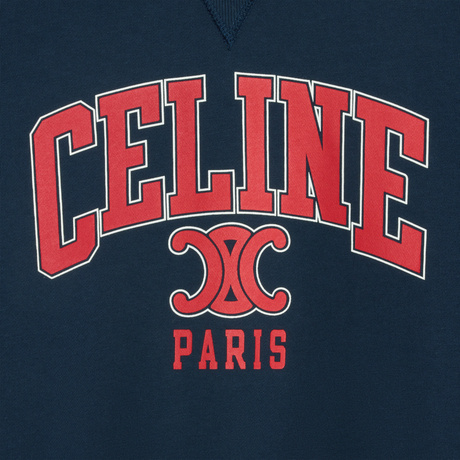 Celine Extra Large Fleece Sweatshirt In Blue