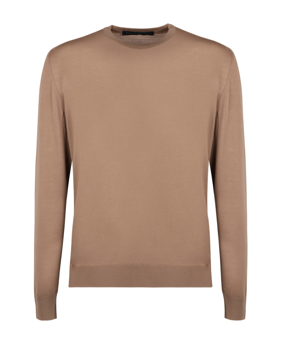 Shop Kiton Crew Neck Knit Sweater In Nude