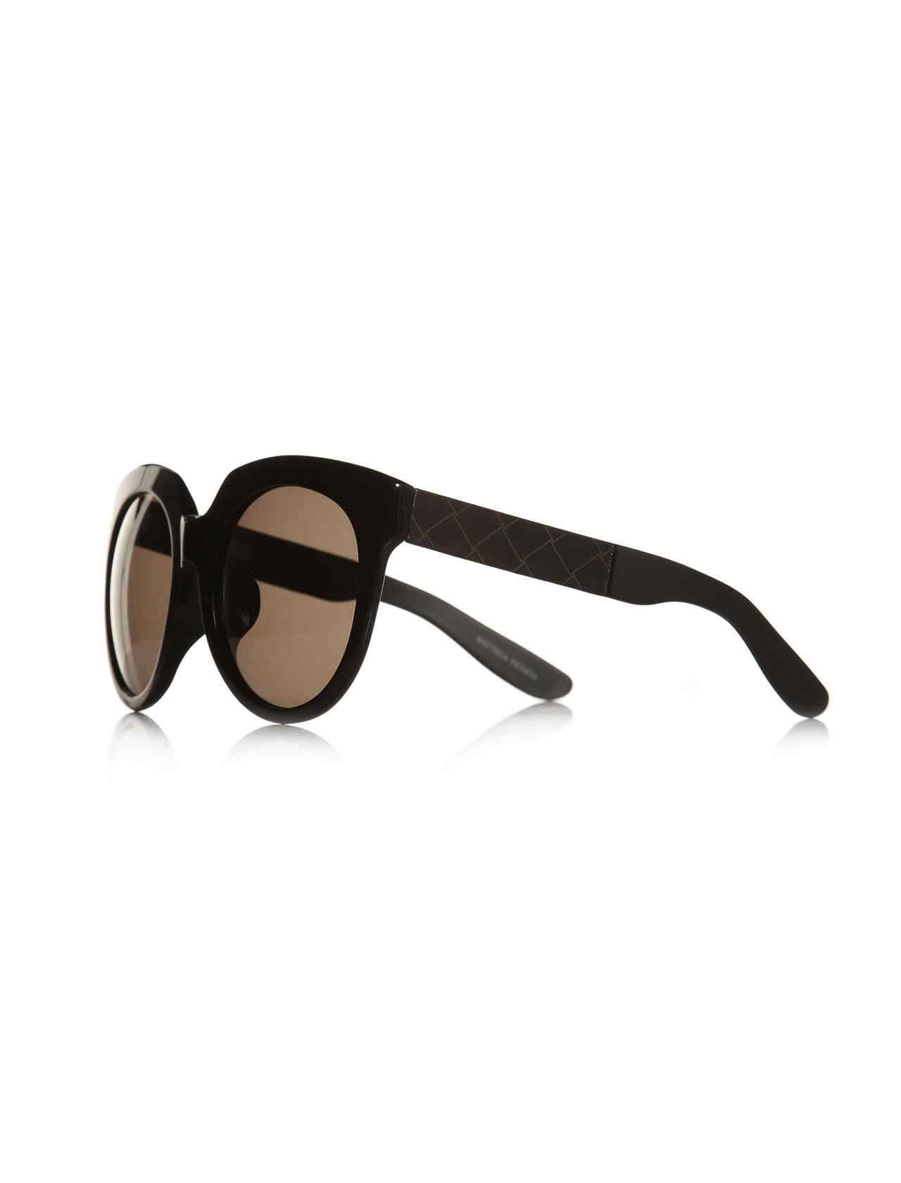 Bottega Veneta Round Sunglasses In Black