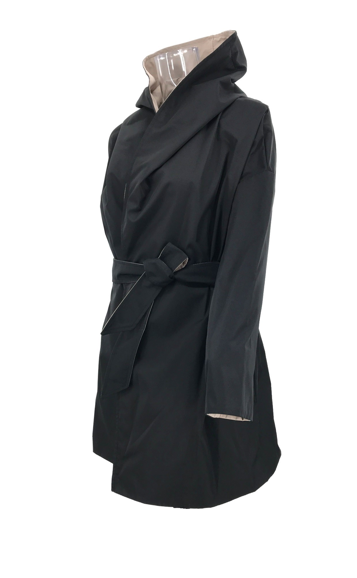 Max Mara Long-sleeved Laced Trench Coat In Black