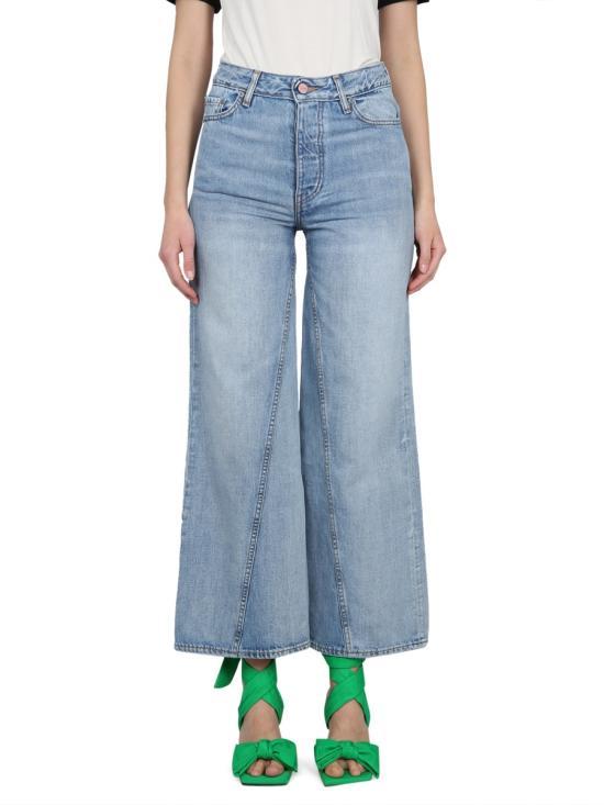 Ganni High-rise Wide-leg Jeans In Blue