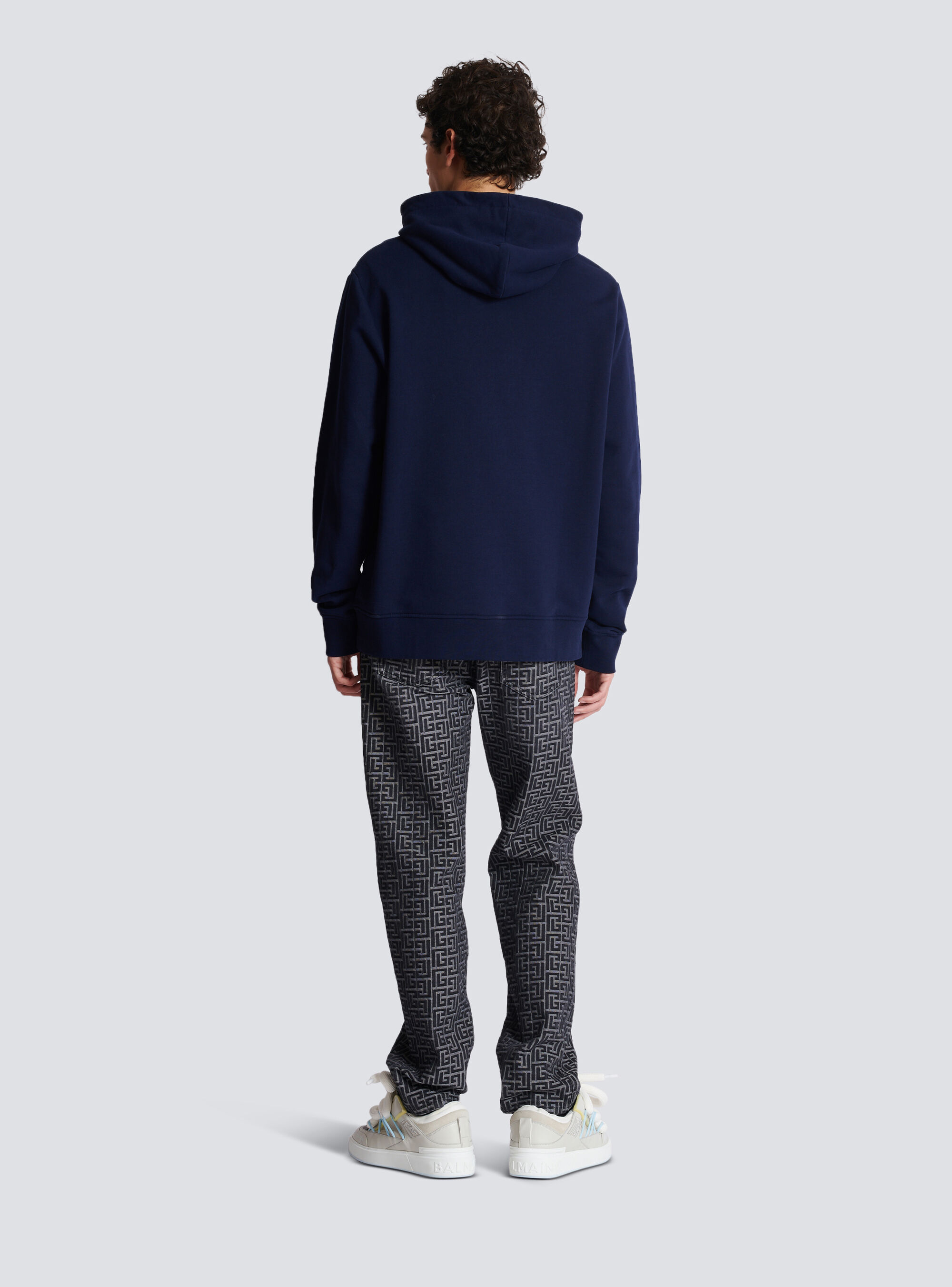 Balmain Hoodie Label Adjustable Hood In Black