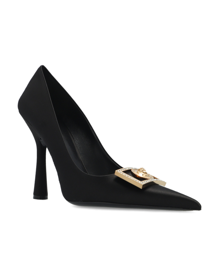 Versace Medusa Biggie Crystal-embellished Pumps In Black