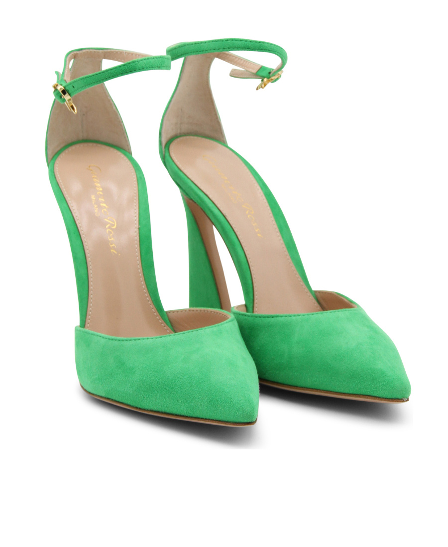 Shop Gianvito Rossi Riccam Pointed-toe 90mm Pumps In Green