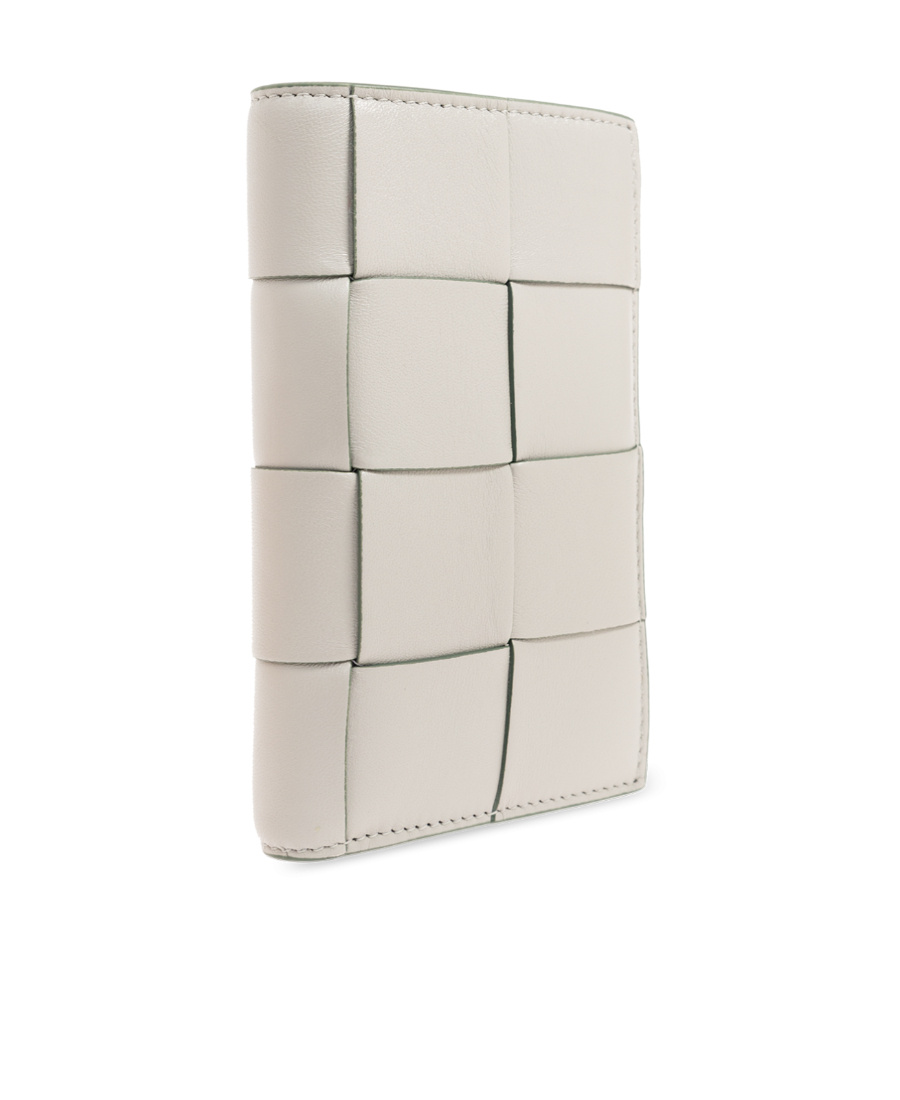 Bottega Veneta Medium Cassette Intrecciato Leather Wallet In White