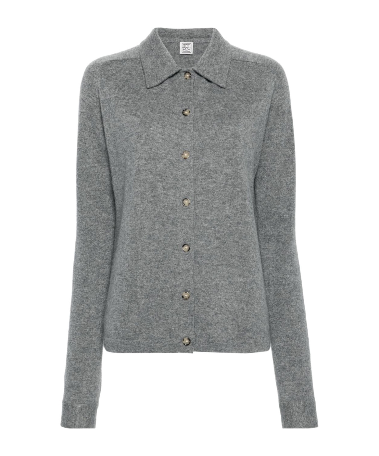 Totême Grey Shirt With Raglan Sleeves In Cashmere Woman In Gray