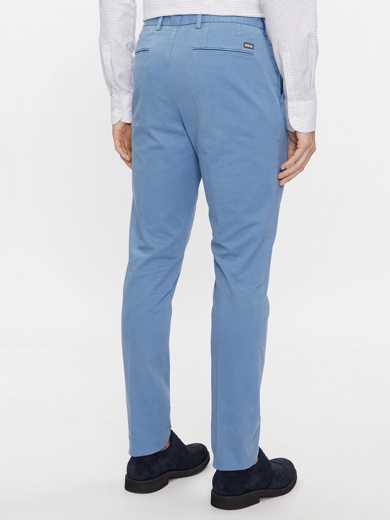 Hugo Boss Belt Ring Casual Pants In Blue