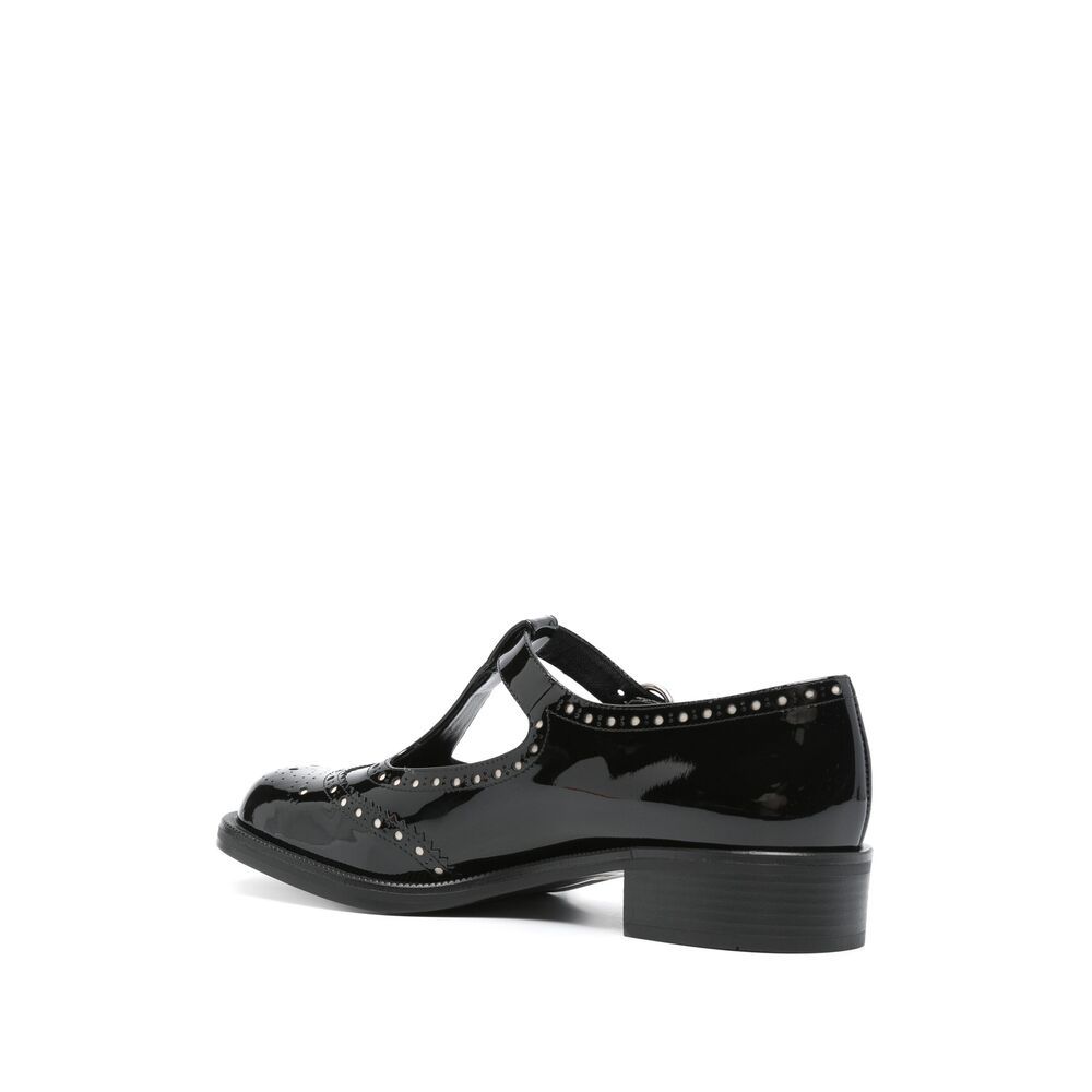 Miu Miu Logo Leather Mary Jane In Black
