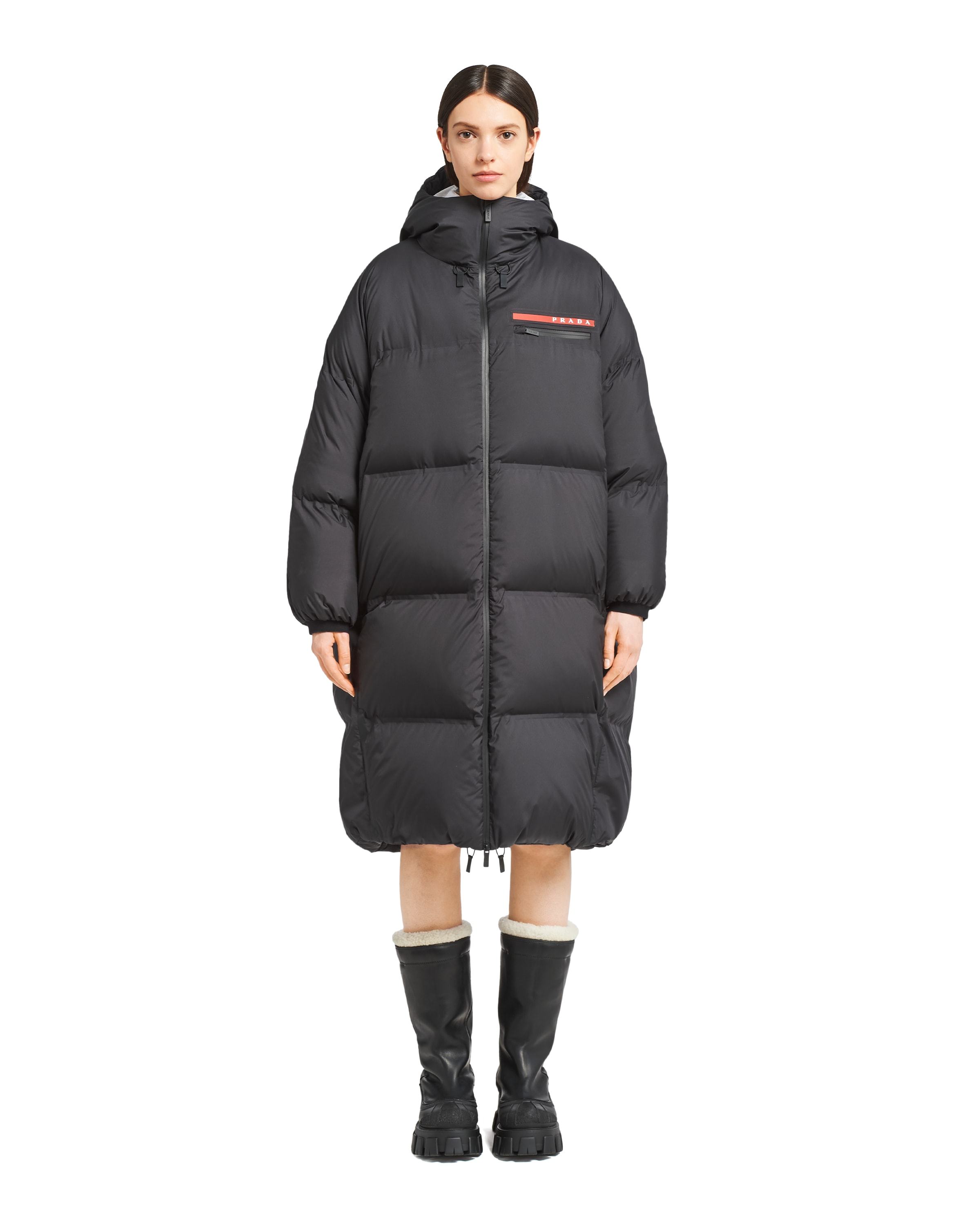 PRADA OVERSIZED TECHNICAL NYLON DOWN COAT