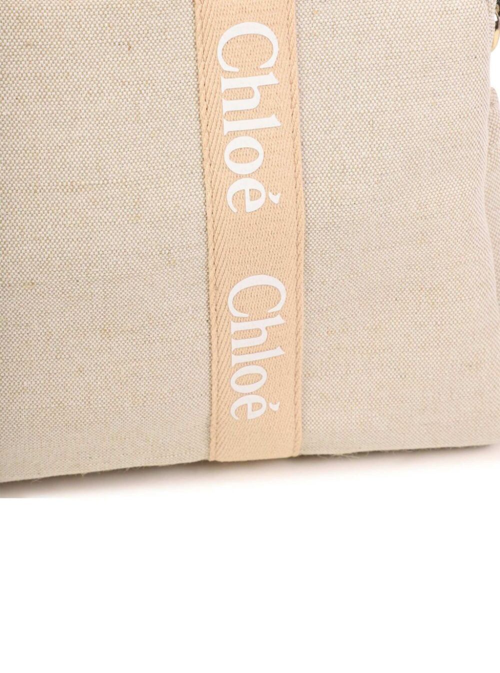 CHLOÉ CHLOÉ KIDS LOGO PRINTED STRAPPED CHANGING BAG