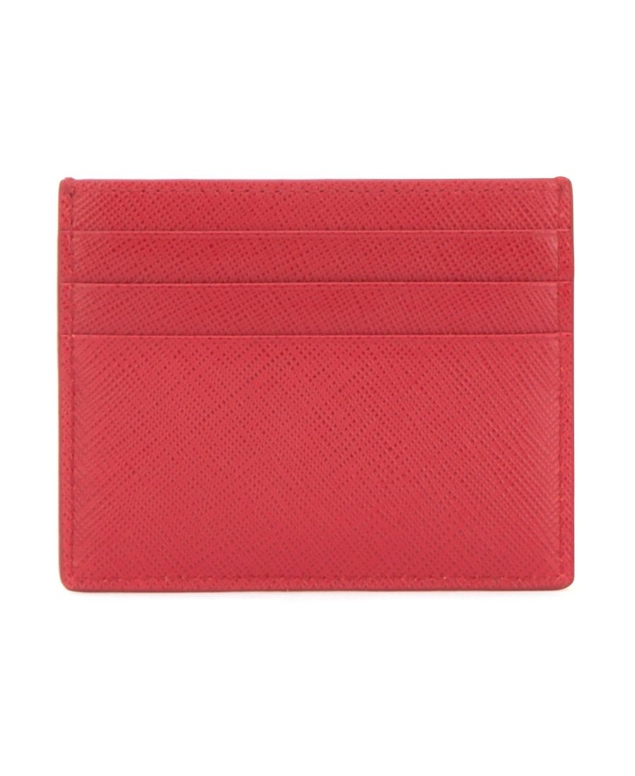 Prada Compact Front Logo Cardholder In Red