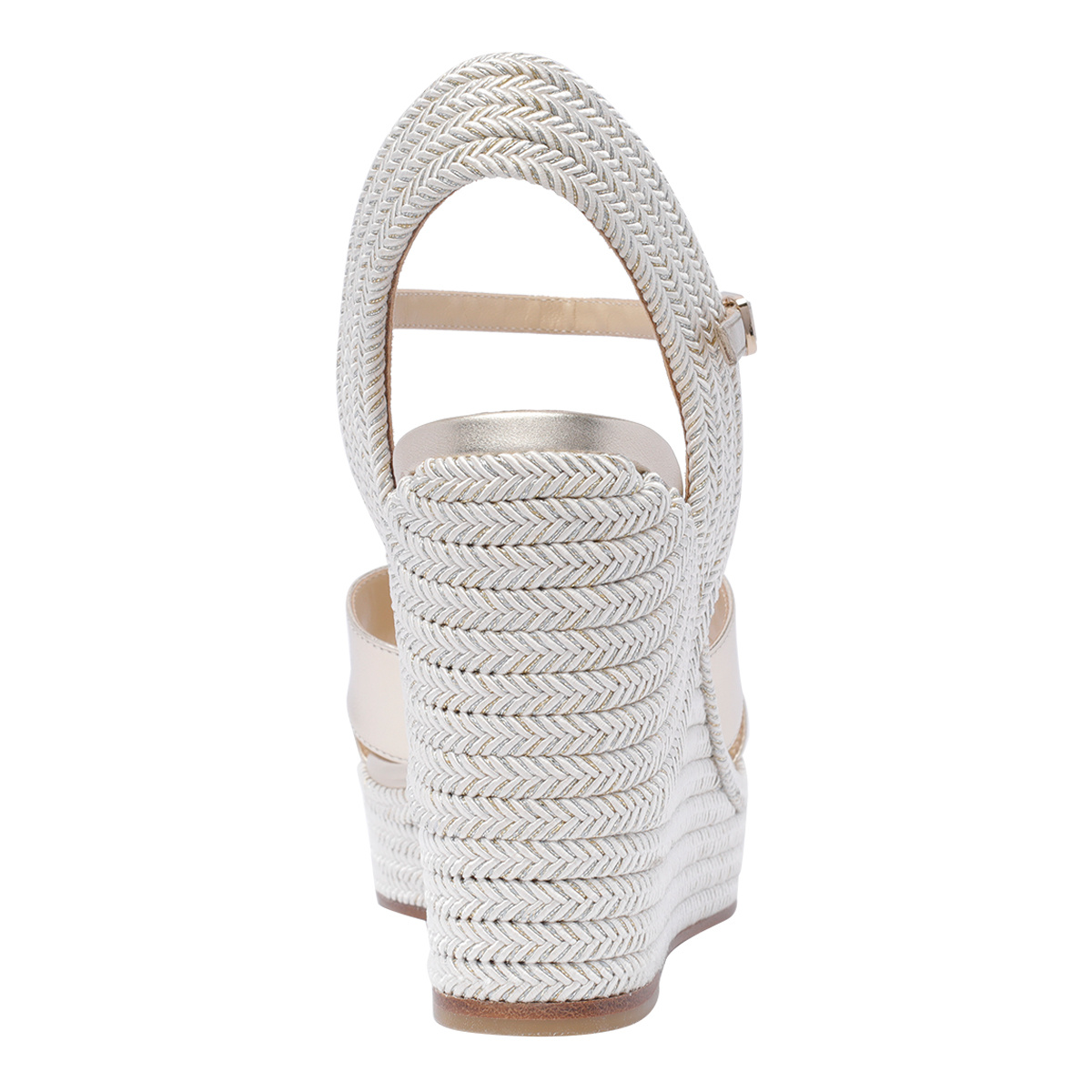 Jimmy Choo Leather Strappy Wedge Sandals In White