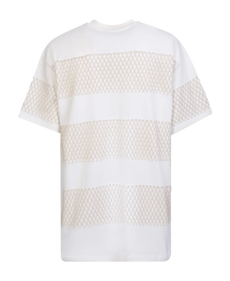 Msgm Panelled Crewneck T-shirt In White
