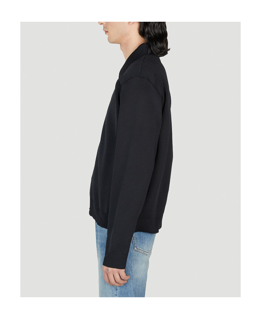 Our Legacy Classic Black Silk Shirt With Contrasting Button Closure In Black