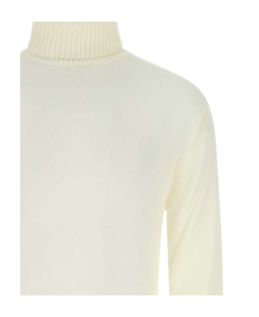 Jil Sander Roll Neck Knitted Sweater In White