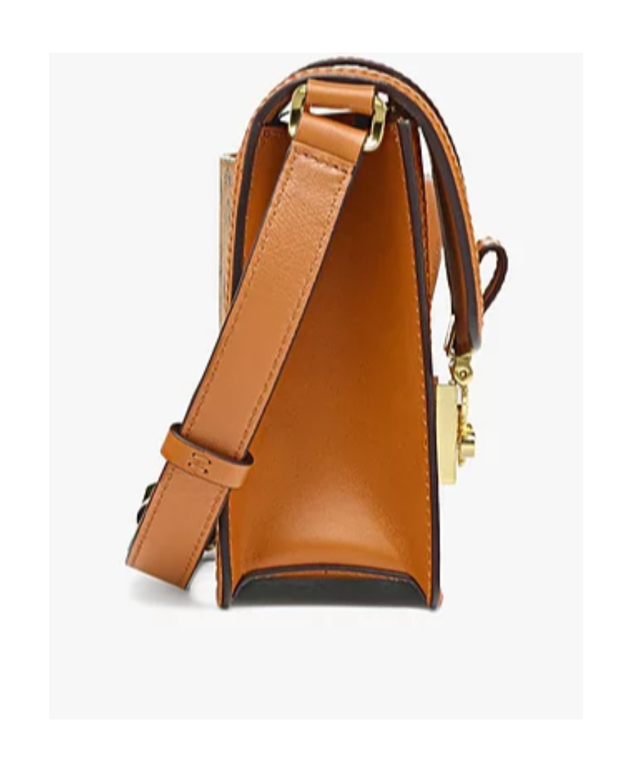 Mcm All-over Monogram-print Crossbody Bag In Orange