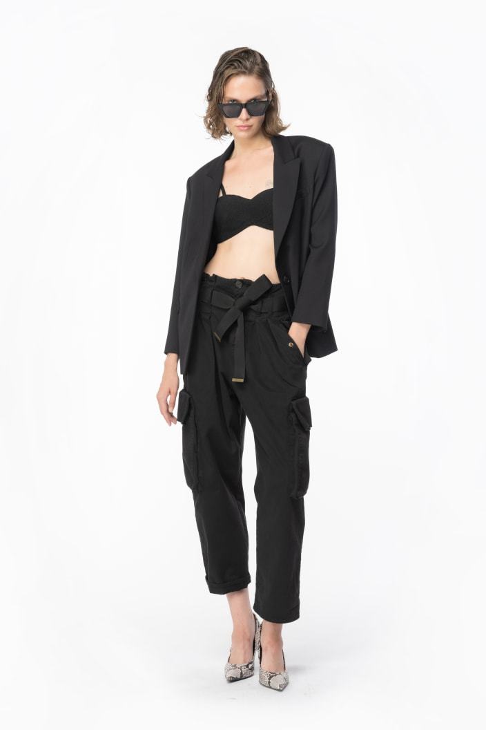 Pinko Ronfare Cargo Trousers In Black