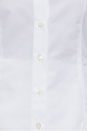 Jacquemus Womens White Tore Cinched Cotton-poplin Shirt In Gray