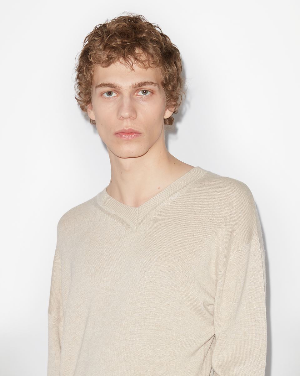 Isabel Marant Long-sleeved Wool Sweater In Nude