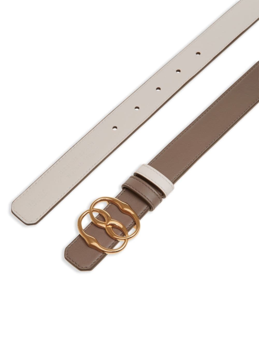 Bally Dove Grey Leather Reversible Belt In Gray