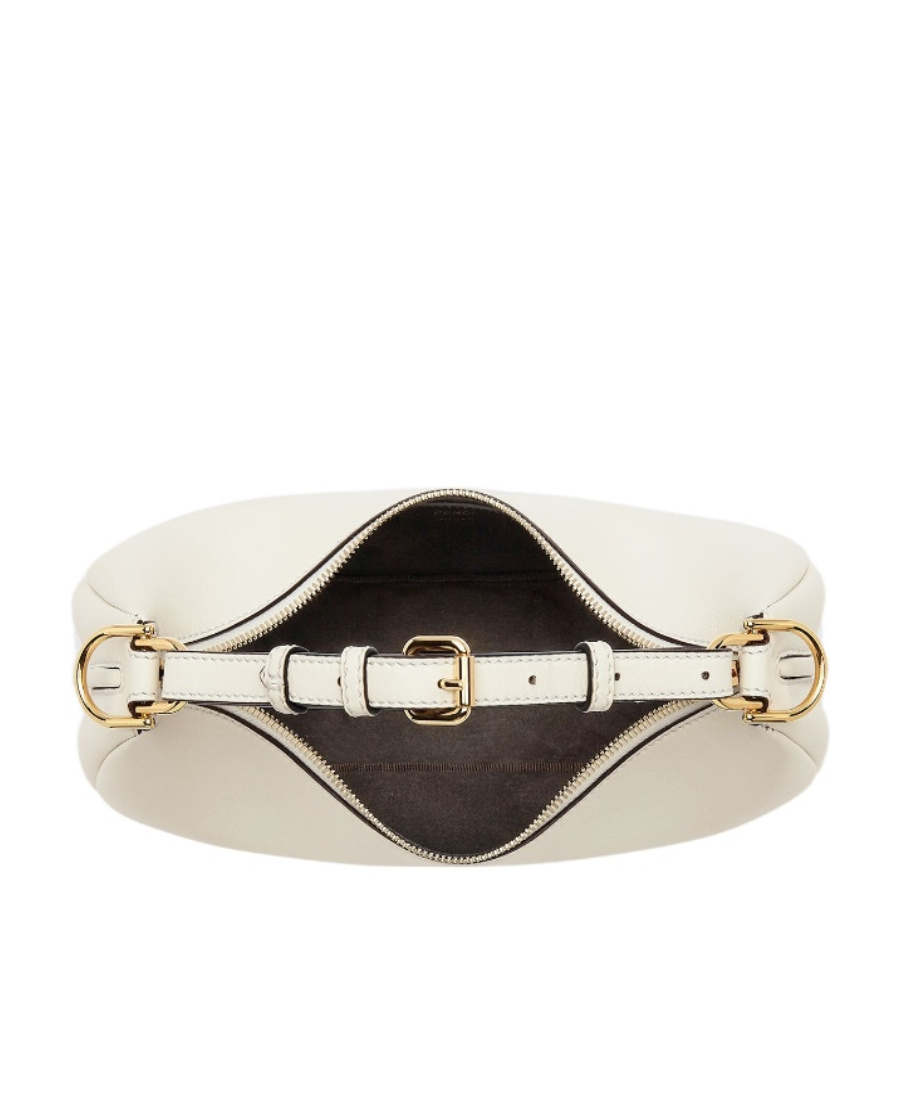 Fendi Graphy Small Leather Shoulder Bag In White