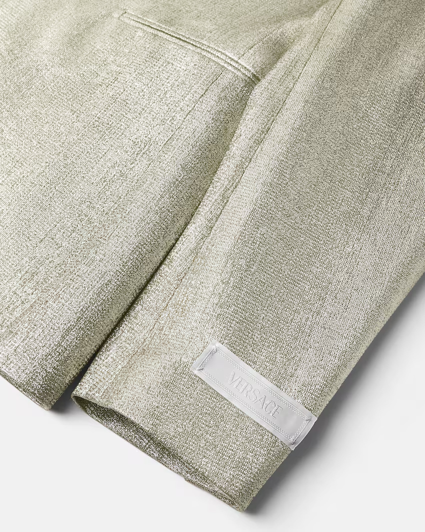 Versace Lurex Thread Single-breasted Blazer In White