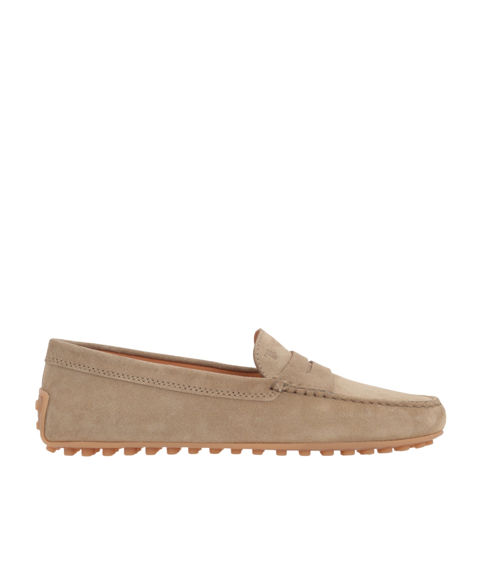Tod's Gommino Suede Driving Loafers In Nude