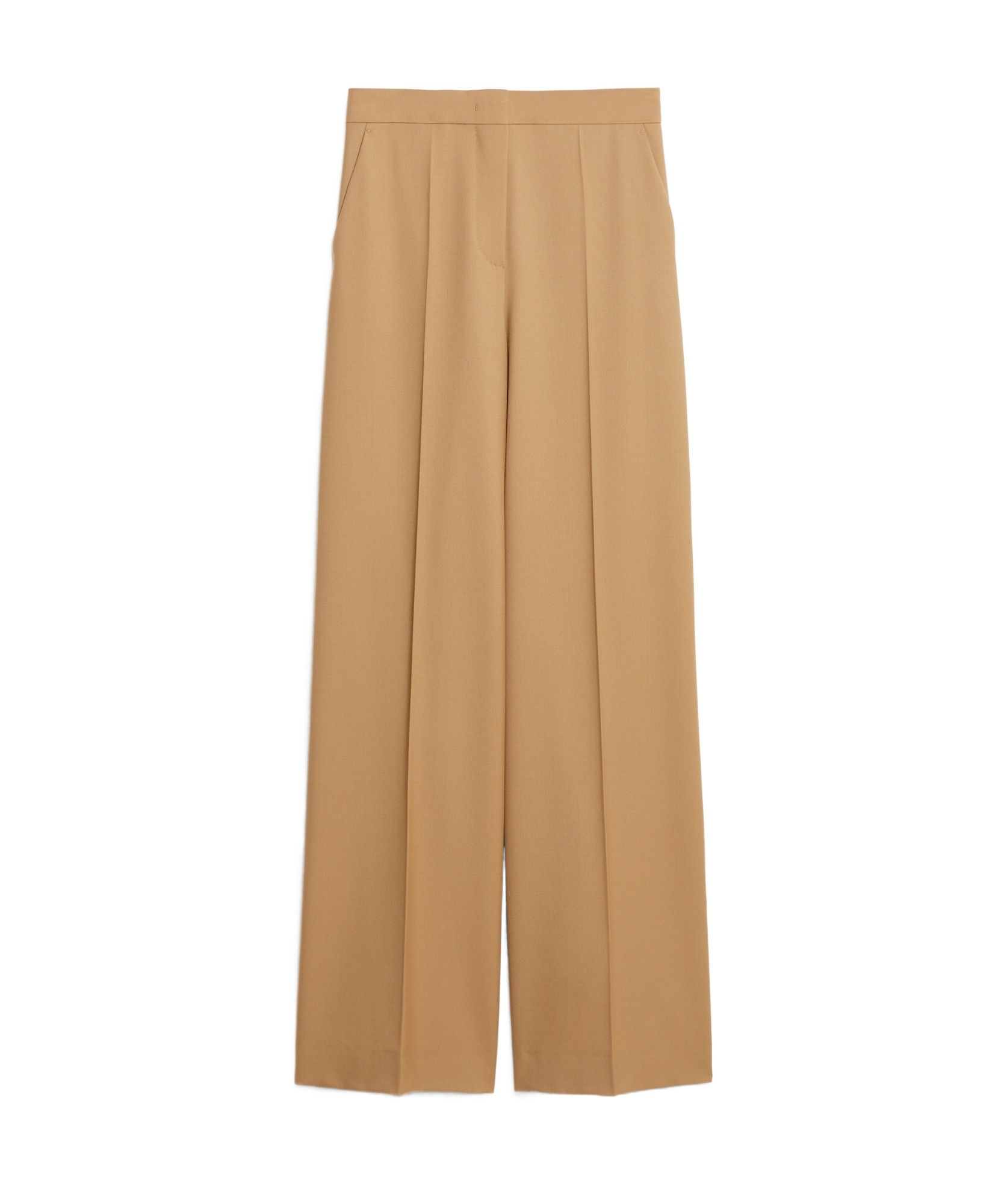 Max Mara Wool Nine Cents Casual Trousers In Nude